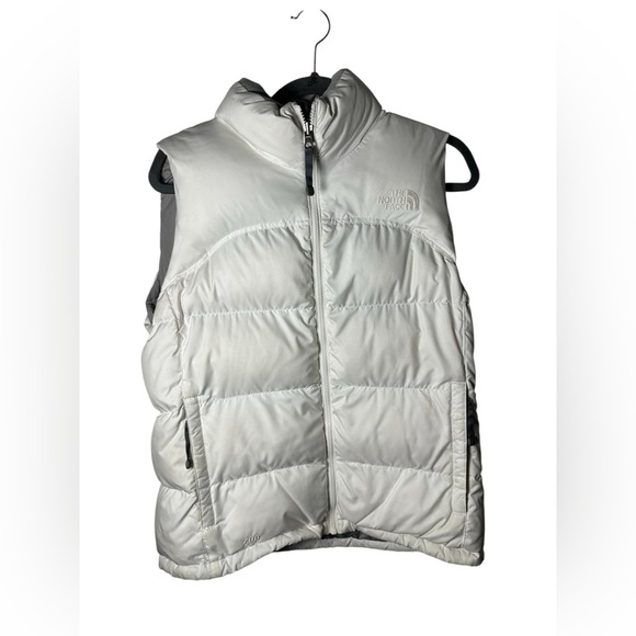 The North Face Women’s 700 Down Puffer Vest White Zip Up Sleeveless Size Medium - Picture 3 of 12